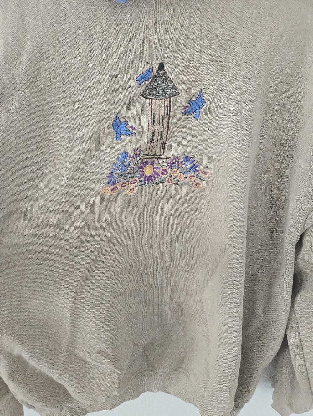 Vintage Birds Birdhouse Grandma Sweater Womens XL Sweatshirt - Picture 3 of 7